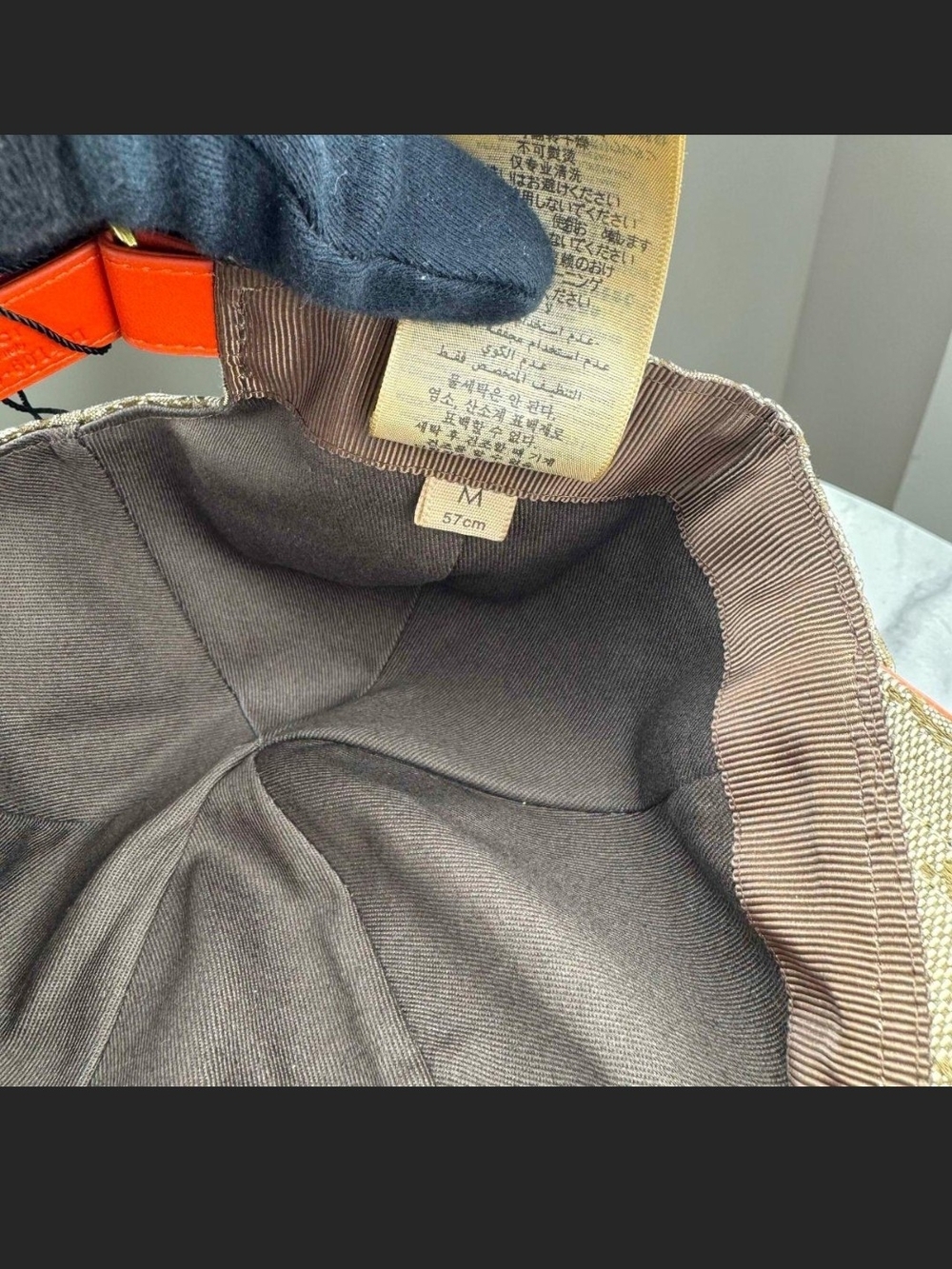 Gucci Monogram Beige Baseball Cap with Red Stripe - Picture 7 of 9